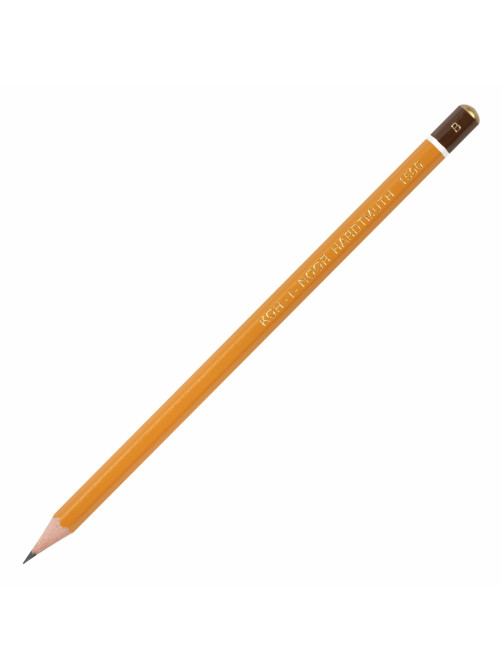 Карандаш чернографитный KOH-I-NOOR 1500, 1 шт., B, корпус желтый, заточенный, 150000B01170RU