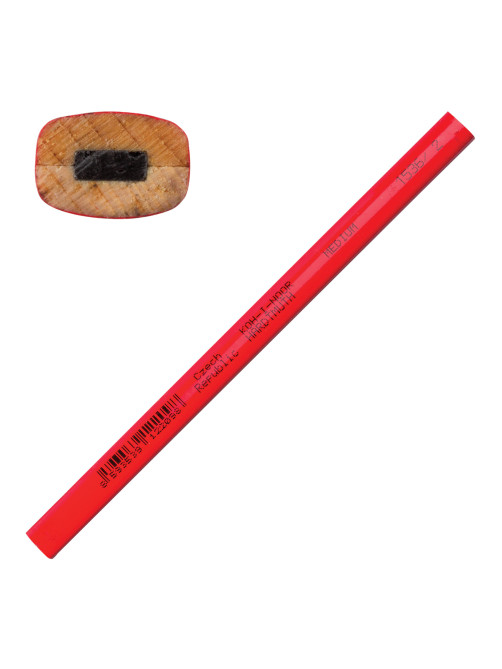 Карандаш столярный KOH-I-NOOR, 1 шт., НВ, грифель 5х2 мм, корпус красный, 153600200177