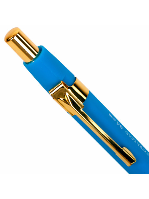 Карандаш механический 0,5 мм + грифели HB 12 штук на блистере, BRAUBERG EXTRA GOLD, корпус SOFT TOUCH, ластик, 181964