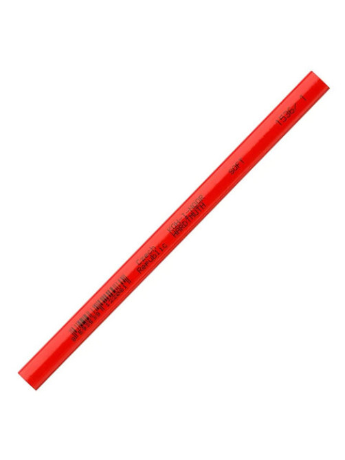 Карандаш столярный KOH-I-NOOR, 1 шт., B, грифель 5х2 мм, корпус красный, 0153600100177
