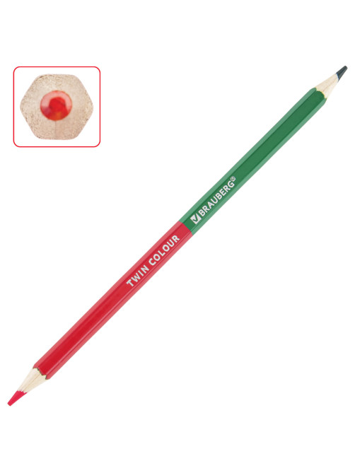 Карандаши цветные двусторонние BRAUBERG PREMIUM TWIN COLOUR, 24 шт., 48 цв., туба, шестигранные, грифель 3,3 мм, натуральное дерево, 181876