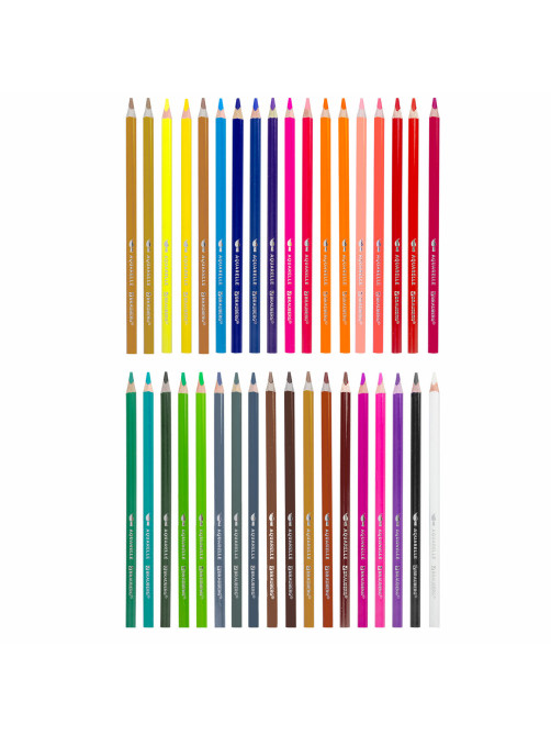 Карандаши цветные акварельные BRAUBERG PREMIUM AQUARELLE 36 цветов в тубе, трехгранные, утолщенный грифель 4 мм, натуральное дерево,181933