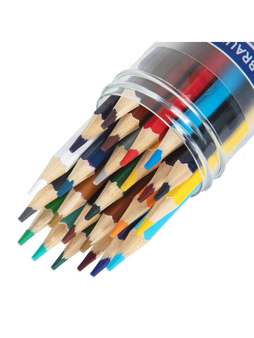 Карандаши цветные двусторонние BRAUBERG PREMIUM TWIN COLOUR, 24 шт., 48 цв., туба, шестигранные, грифель 3,3 мм, натуральное дерево, 181876
