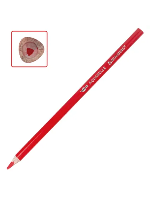 Карандаши цветные акварельные BRAUBERG PREMIUM AQUARELLE, 12 цветов, трехгранные, утолщенный грифель 4 мм, натуральное дерево, 181671