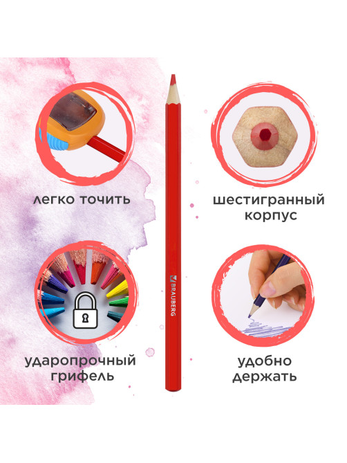 Карандаши цветные акварельные BRAUBERG 