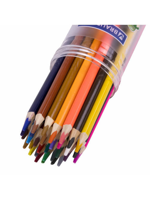 Карандаши цветные акварельные BRAUBERG PREMIUM AQUARELLE 36 цветов в тубе, трехгранные, утолщенный грифель 4 мм, натуральное дерево,181933