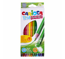 Карандаши цветные стираемые с резинкой CARIOCA 