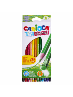 Карандаши цветные стираемые с резинкой CARIOCA 