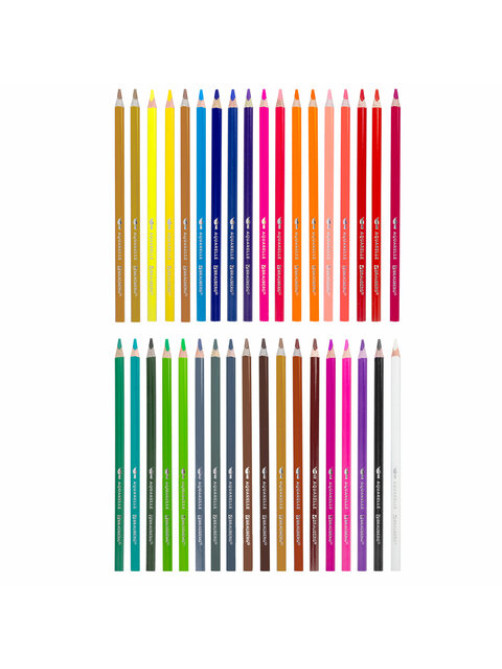 Карандаши цветные акварельные BRAUBERG PREMIUM AQUARELLE 36 цветов в тубе, трехгранные, утолщенный грифель 4 мм, натуральное дерево,181933