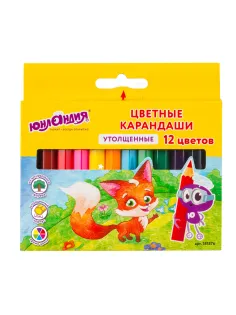 Карандаши цветные утолщенные ЮНЛАНДИЯ 