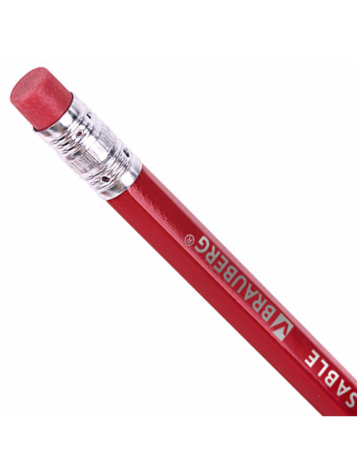 Карандаши цветные стираемые с ластиком BRAUBERG ERASABLE, 12 цветов, шестигранные, грифель 3 мм, натуральное дерево, 181932