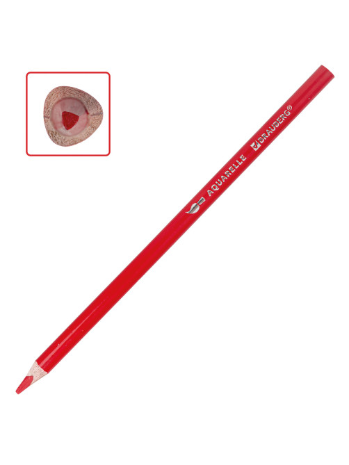 Карандаши цветные акварельные BRAUBERG PREMIUM AQUARELLE, 18 цветов, трехгранные, утолщенный грифель 4 мм, натуральное дерево, 181672