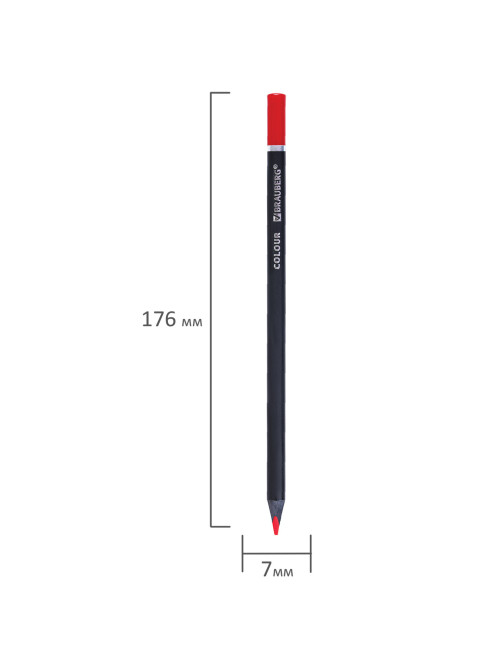 Карандаши цветные чёрное дерево BRAUBERG BLACK WOOD, 36 цветов, мягкий грифель 3 мм, 182042