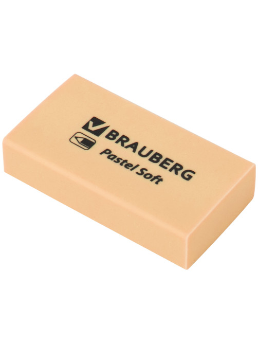 Ластики BRAUBERG PASTEL SOFT НАБОР 6 шт., размер ластика 45х25х10 мм, экологичный ПВХ, 271340