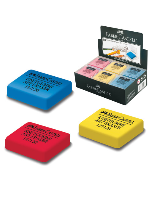 Ластик-клячка художественный FABER-CASTELL, 40х35х10 мм, цветной ассорти, 127321