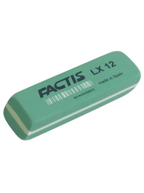 Ластик большой FACTIS LX 12 (Испания), 74х24х13 мм, зеленый, прямоугольный, скошенные края, CPFLX12