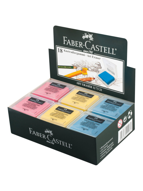 Ластик-клячка художественный FABER-CASTELL, 40х35х10 мм, цветной ассорти, 127321