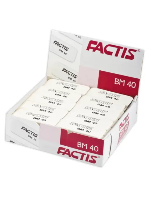 Ластик FACTIS BM 40 (Испания), 52х20х7 мм, белый, прямоугольный, скошенные края, CNFBM40