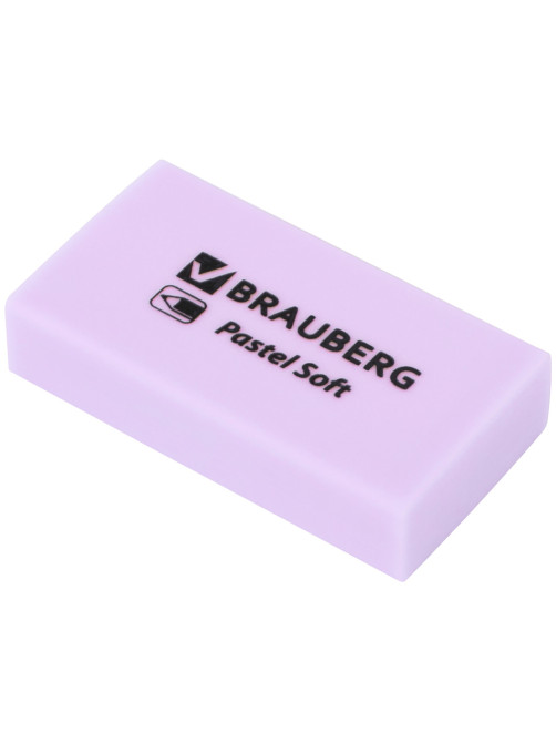 Ластики BRAUBERG PASTEL SOFT НАБОР 6 шт., размер ластика 45х25х10 мм, экологичный ПВХ, 271340