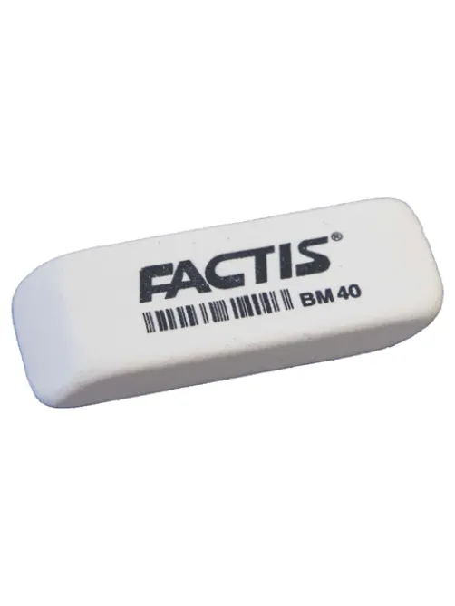 Ластик FACTIS BM 40 (Испания), 52х20х7 мм, белый, прямоугольный, скошенные края, CNFBM40