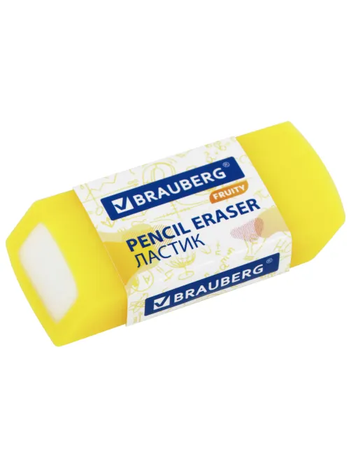Ластики полупрозрачные BRAUBERG FRUITY НАБОР 4 штуки, размер ластика 54х23х10 мм, упаковка блистер, 271343