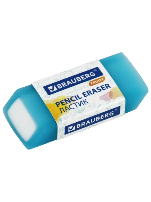 Ластики полупрозрачные BRAUBERG FRUITY НАБОР 4 штуки, размер ластика 54х23х10 мм, упаковка блистер, 271343