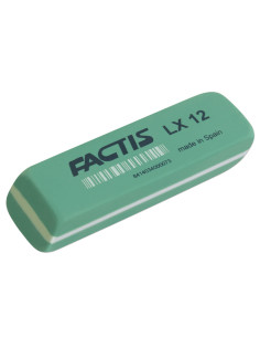 Ластик большой FACTIS LX 12 (Испания), 74х24х13 мм, зеленый, прямоугольный, скошенные края, CPFLX12