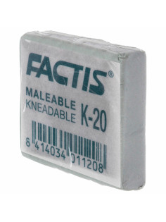 Ластик-клячка художественный FACTIS K 20 (Испания), 37х29х10 мм, супермягкий, серый, CCFK20