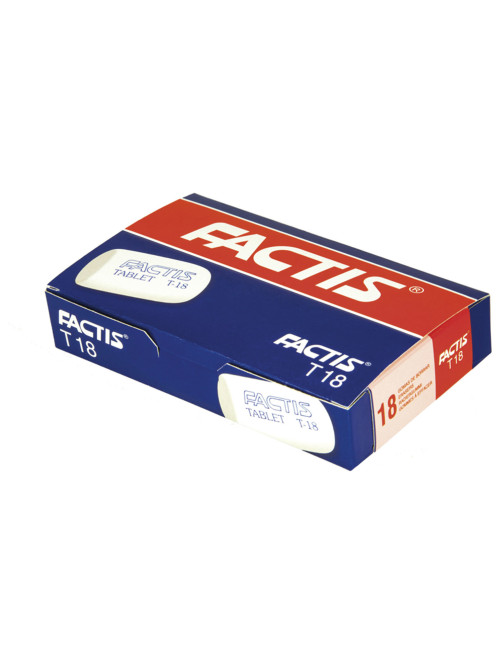 Ластик FACTIS Tablet T 18 (Испания), 45х28х13 мм, белый, скошенный край, CMFT18