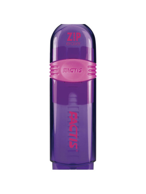 Ластик выдвижной FACTIS ZIP (Испания), 80x10x10 мм, белый, пластиковый корпус ассорти, PTF1030