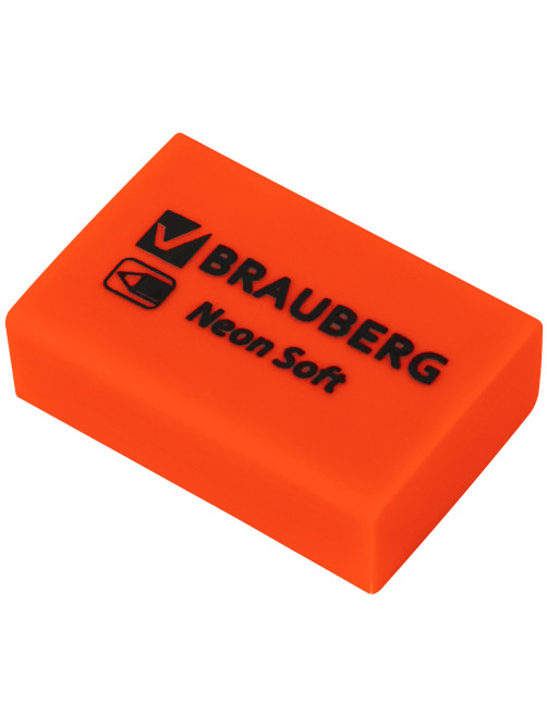 Ластики BRAUBERG NEON SOFT НАБОР 12 штук, размер ластика 31х20х10 мм, экологичный ПВХ, 271339