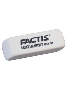 Ластик FACTIS BM 40 (Испания), 52х20х7 мм, белый, прямоугольный, скошенные края, CNFBM40