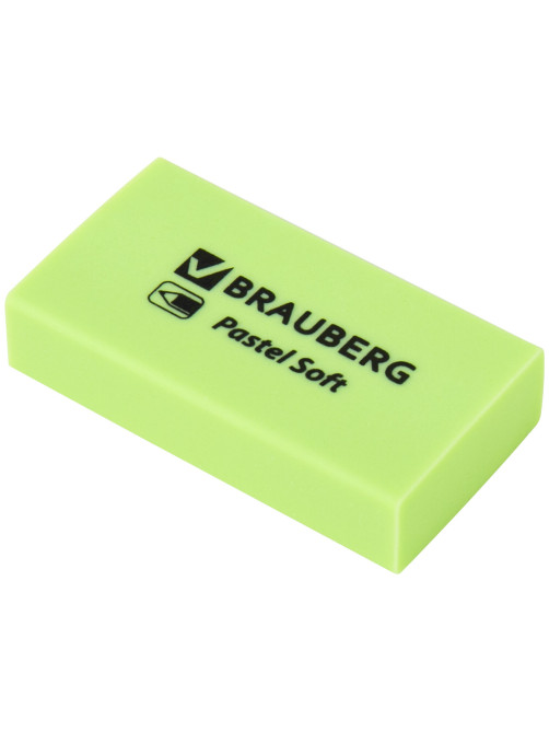 Ластики BRAUBERG PASTEL SOFT НАБОР 6 шт., размер ластика 45х25х10 мм, экологичный ПВХ, 271340