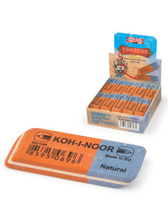Ластик KOH-I-NOOR 6521/40, 57x19,5x8 мм, красно-синий, прямоугольный, скошенные края, натуральный каучук, 6521040021KDRU