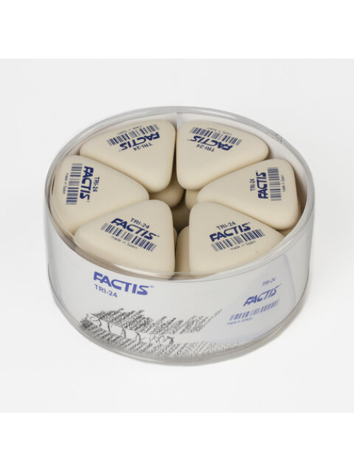 Ластик FACTIS (Испания) TRI 24, 51х46х12 мм, белый, треугольный, мягкий, PMFTRI24