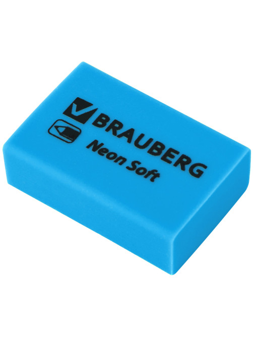 Ластики BRAUBERG NEON SOFT НАБОР 12 штук, размер ластика 31х20х10 мм, экологичный ПВХ, 271339