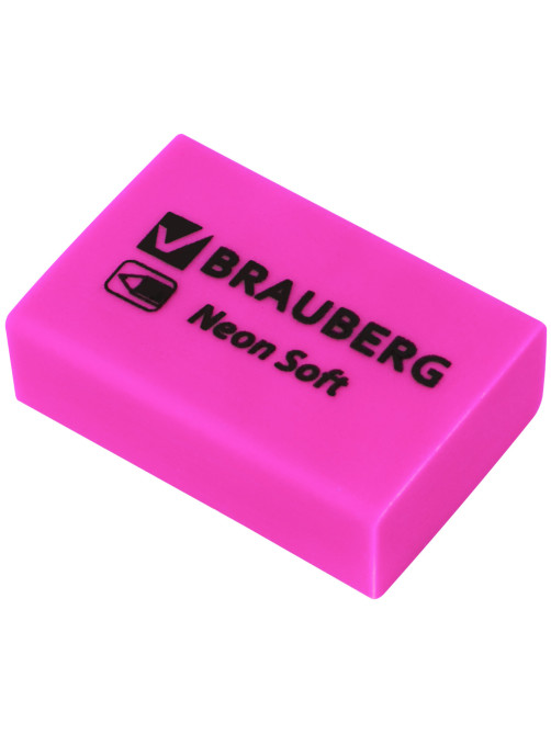 Ластики BRAUBERG NEON SOFT НАБОР 12 штук, размер ластика 31х20х10 мм, экологичный ПВХ, 271339