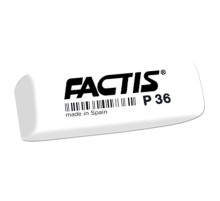 Ластик FACTIS P 36 (Испания), 56х20х9 мм, белый, прямоугольный, скошенные края, CPFP36B