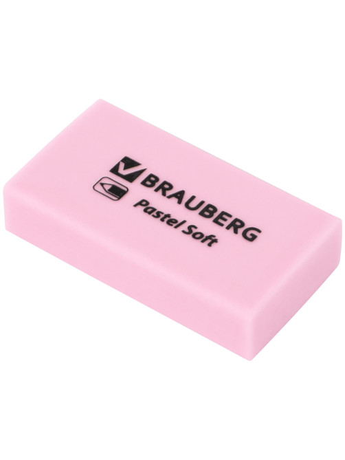 Ластики BRAUBERG PASTEL SOFT НАБОР 6 шт., размер ластика 45х25х10 мм, экологичный ПВХ, 271340