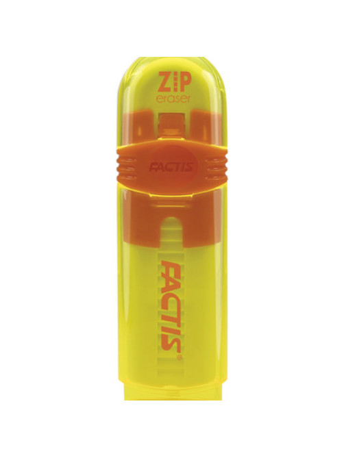 Ластик выдвижной FACTIS ZIP (Испания), 80x10x10 мм, белый, пластиковый корпус ассорти, PTF1030