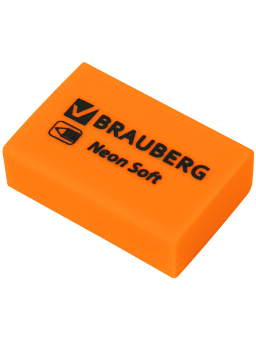 Ластики BRAUBERG NEON SOFT НАБОР 12 штук, размер ластика 31х20х10 мм, экологичный ПВХ, 271339