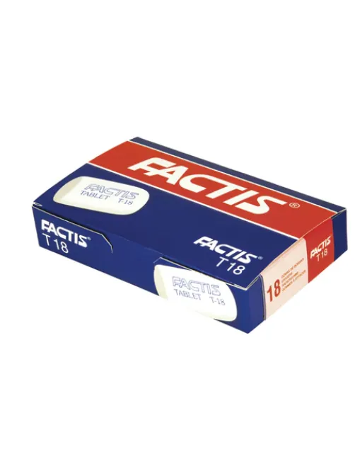 Ластик FACTIS Tablet T 18 (Испания), 45х28х13 мм, белый, скошенный край, CMFT18