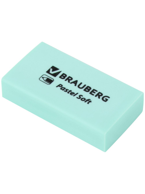 Ластики BRAUBERG PASTEL SOFT НАБОР 6 шт., размер ластика 45х25х10 мм, экологичный ПВХ, 271340