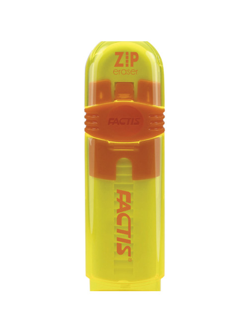 Ластик выдвижной FACTIS ZIP (Испания), 80x10x10 мм, белый, пластиковый корпус ассорти, PTF1030