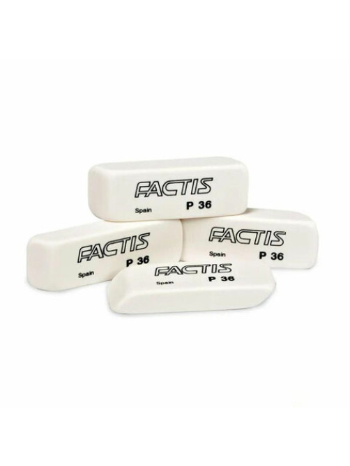 Ластик FACTIS P 36 (Испания), 56х20х9 мм, белый, прямоугольный, скошенные края, CPFP36B