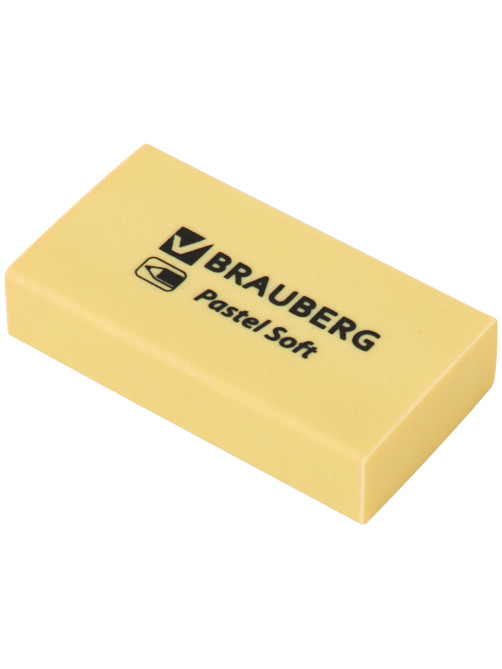 Ластики BRAUBERG PASTEL SOFT НАБОР 6 шт., размер ластика 45х25х10 мм, экологичный ПВХ, 271340