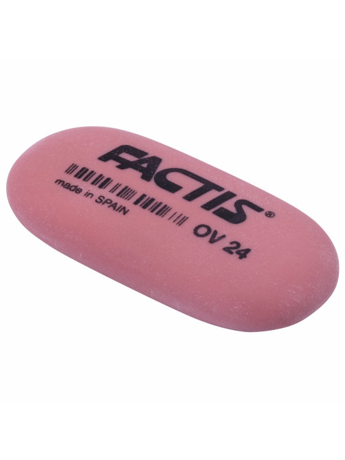 Ластик FACTIS OV 24 (Испания), 49х24х9 мм, цвет ассорти, овальный, мягкий, CMFOV24