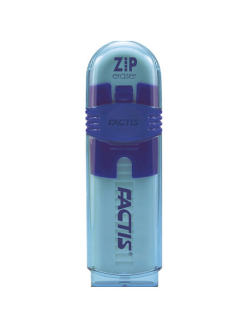 Ластик выдвижной FACTIS ZIP (Испания), 80x10x10 мм, белый, пластиковый корпус ассорти, PTF1030