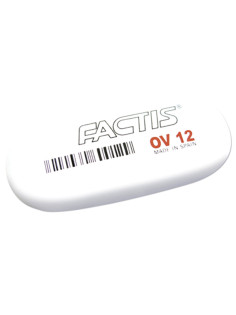 Ластик большой FACTIS OV 12 (Испания), 61х28х13 мм, белый, овальный, CMFOV12