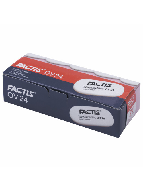 Ластик FACTIS OV 24 (Испания), 49х24х9 мм, цвет ассорти, овальный, мягкий, CMFOV24